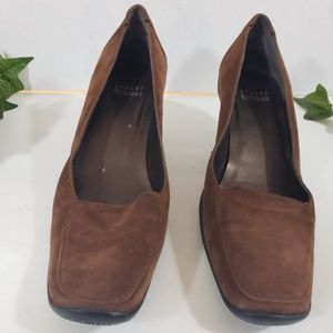 Stuart Weitzman Brown Suede Kitten Heels  7.5 M